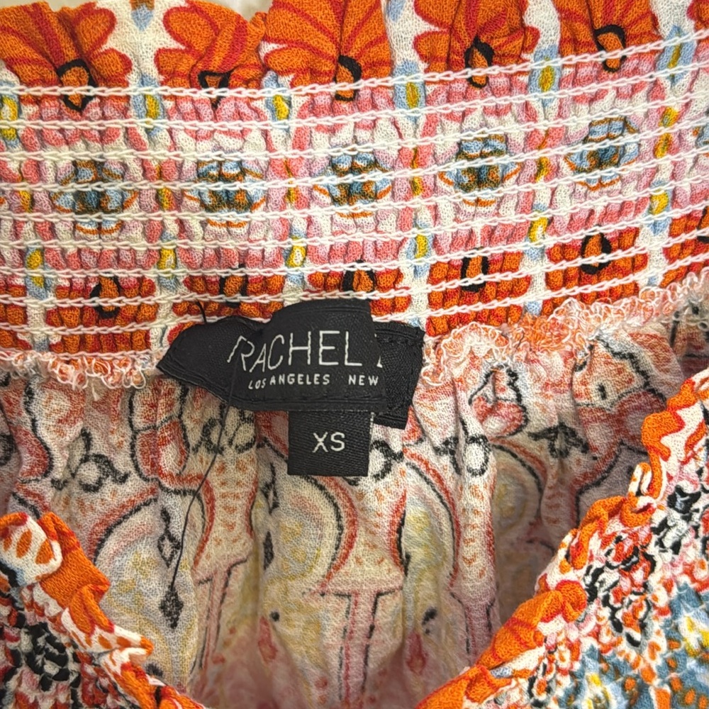 Rachel Zoe Red Smocked Tie Front Tank Top - Picture 2 of 11